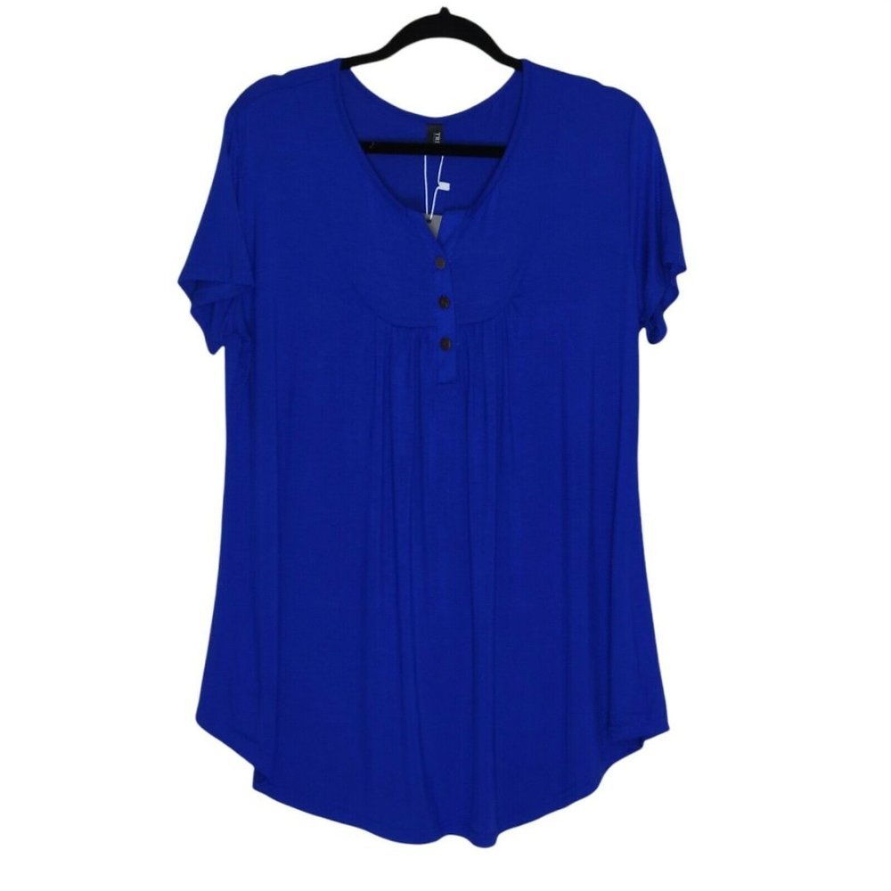 Trendimax Babydoll Tunic Top Royal Blue New XL